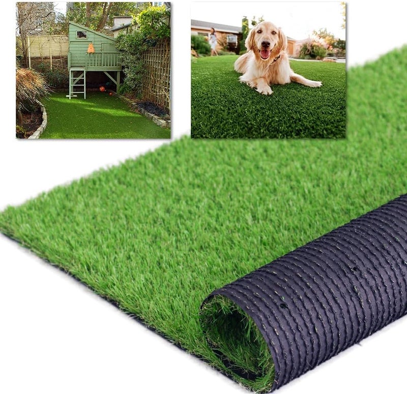 Boshuele 3FT x 10FT Artificial Turf 1.38inch Simulated Synthetic Fake Grass with Drainage Holes, Reusable Grass Urinal for Dogs, Backyard Lawn Rug Doormat Decorations, Custom - Image 1